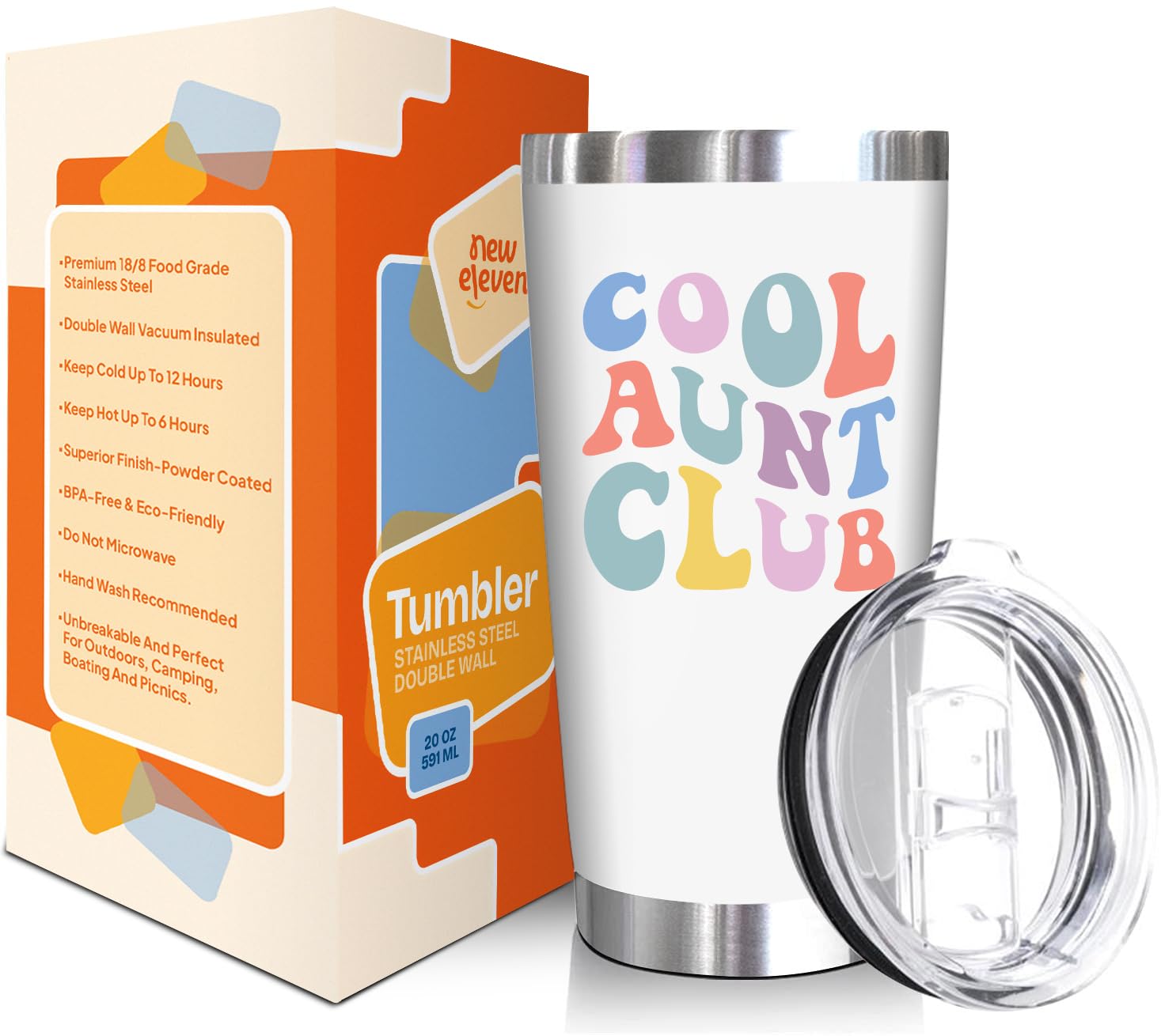 Vaso térmico con diseño vintage de NewEleven para bebidas frías o calientes.