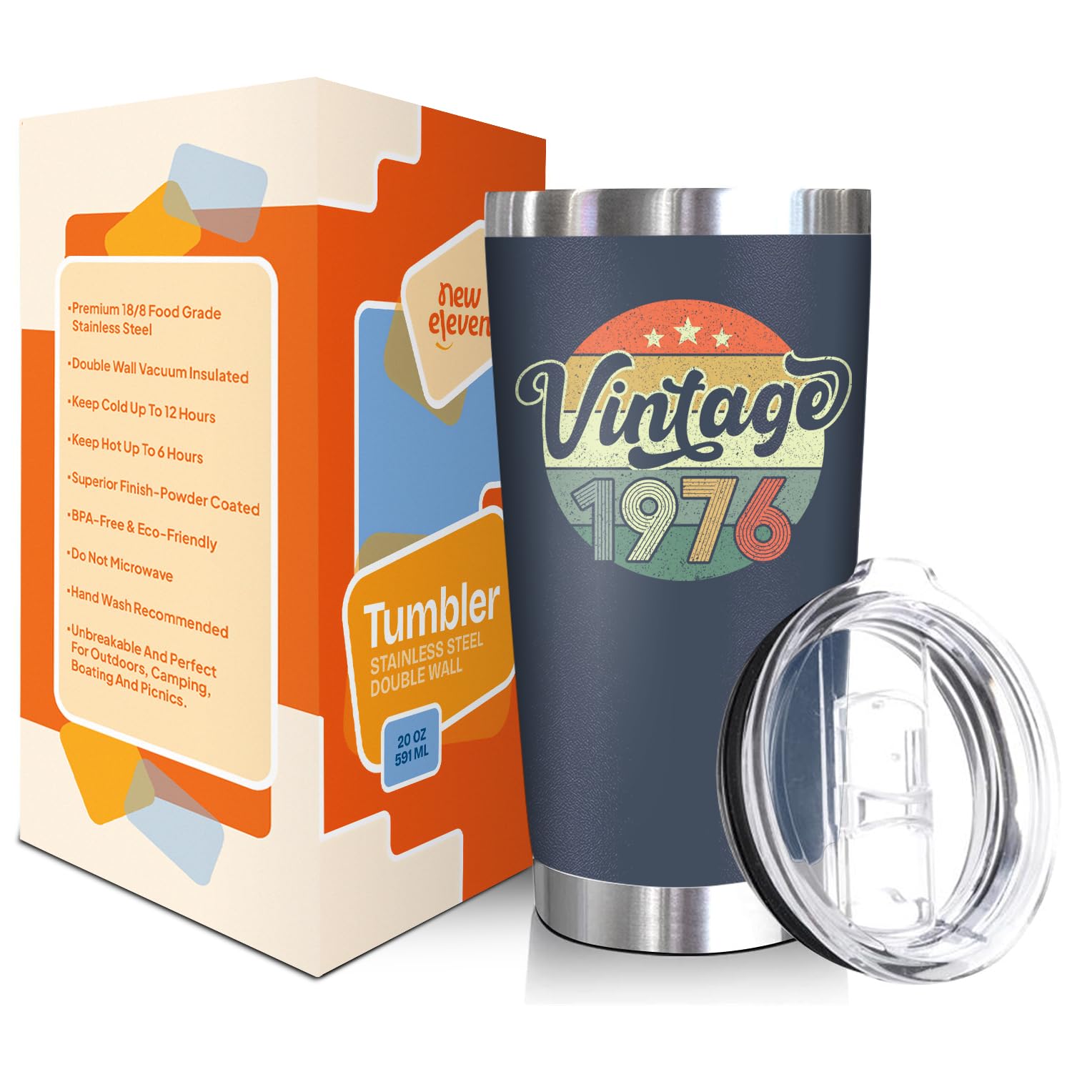 NewEleven vaso térmico, tapa sin BPA, 20oz para bebidas calientes.