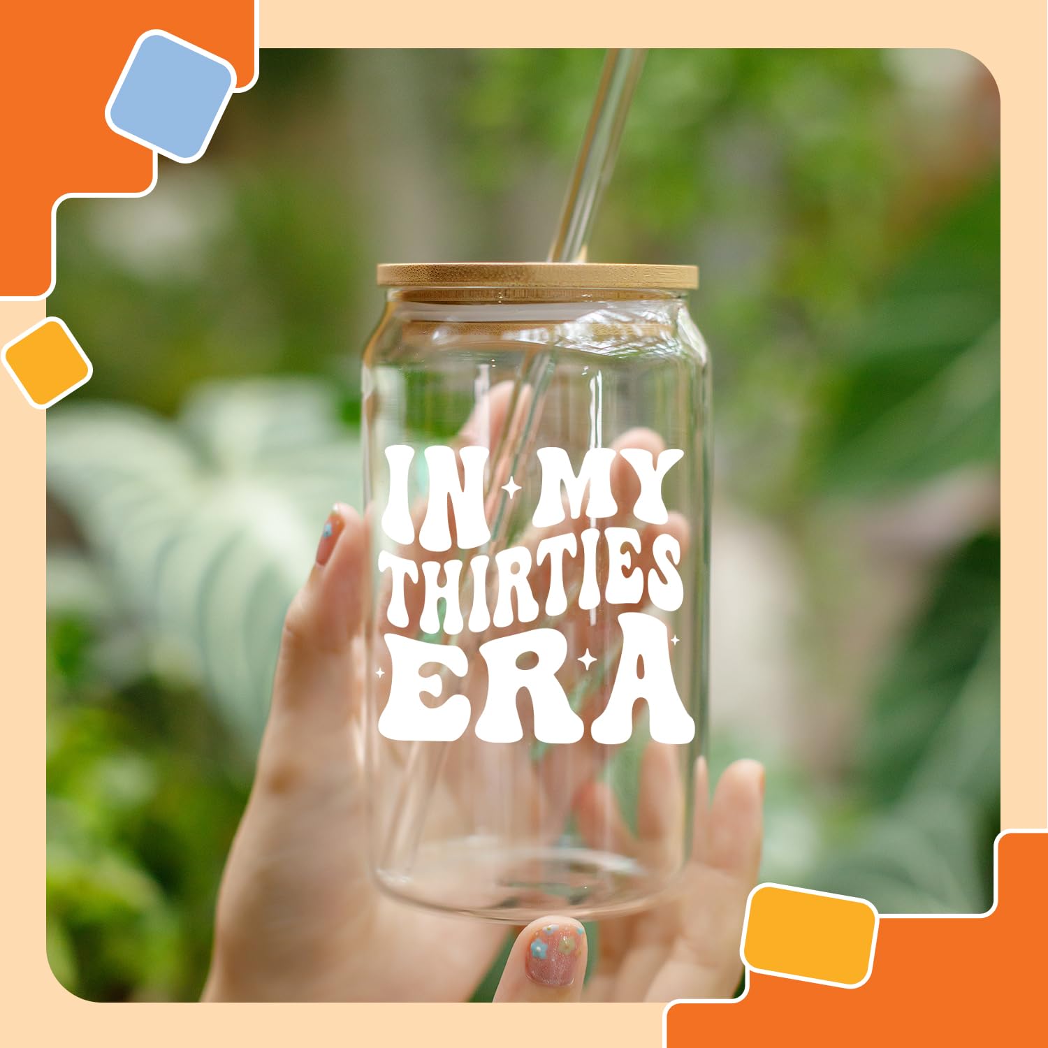 NewEleven vaso de vidrio para bebidas 16 onzas.