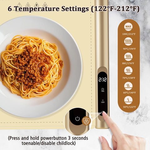 Newise manta temperatura 6 niveles y temporizador para servir fácilmente.