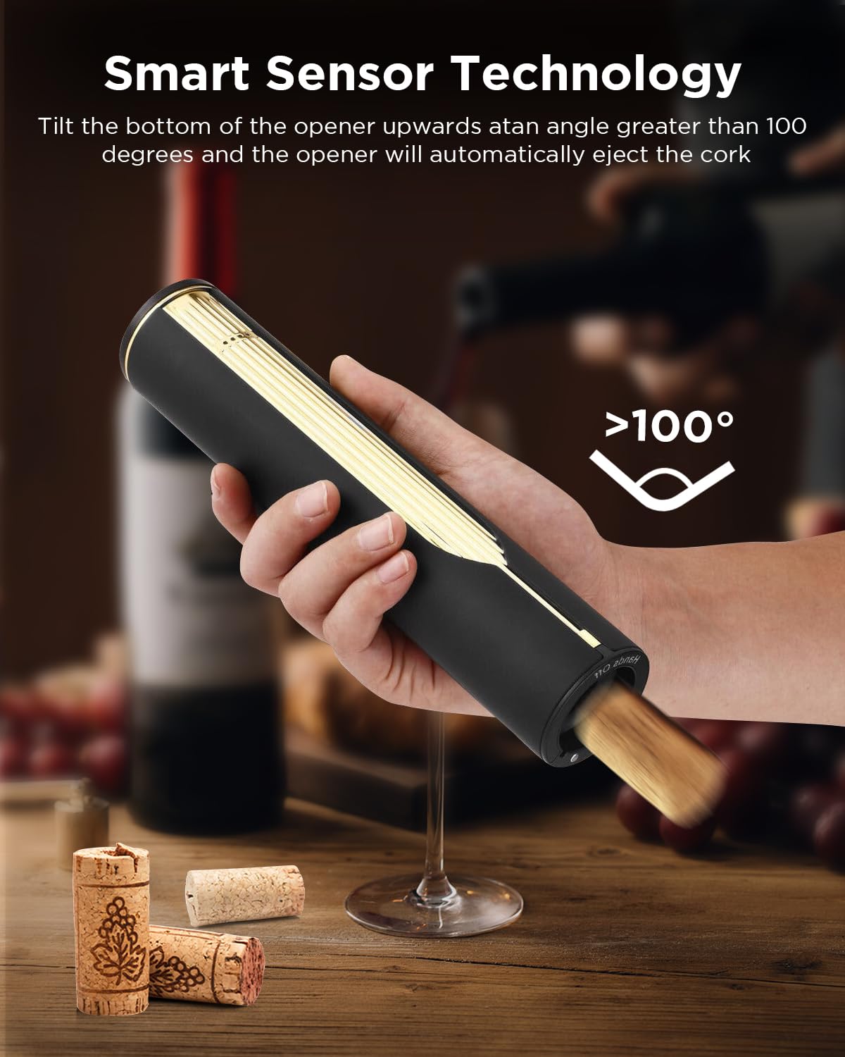 Newise sacacorchos eléctrico, todo en uno para aficionados y anfitriones.