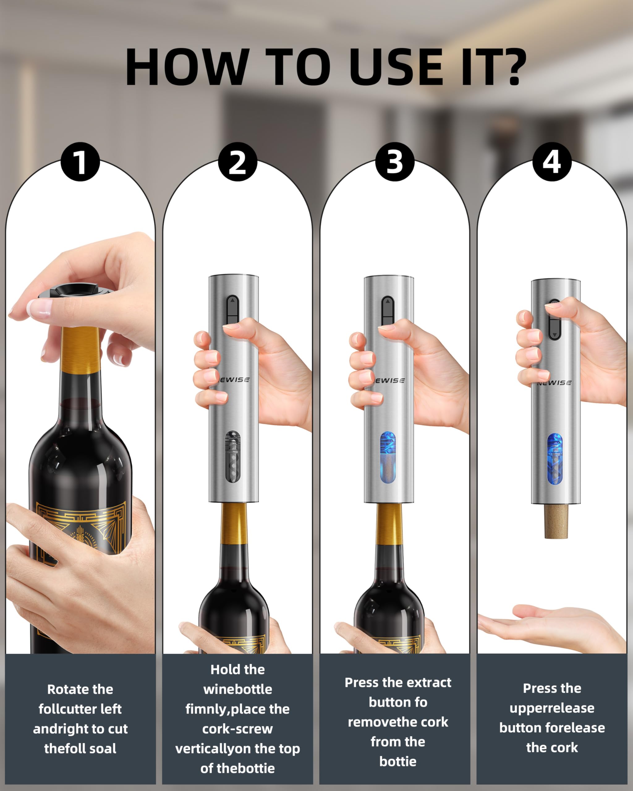 Newise tapas de vacío mantienen la frescura del vino sin alterar el gusto