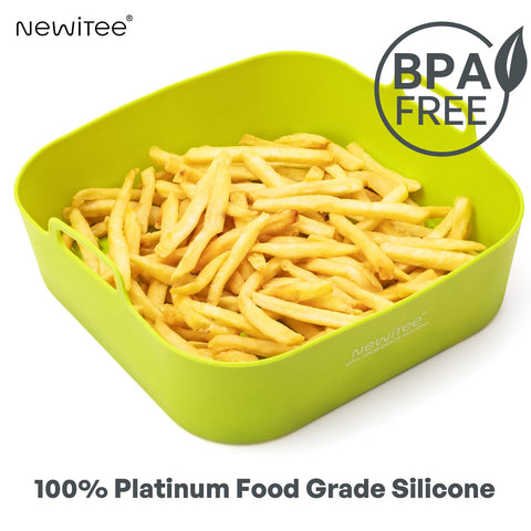 NEWITEE liner silicona resiste hasta 500°F, apto para hornear y asar.