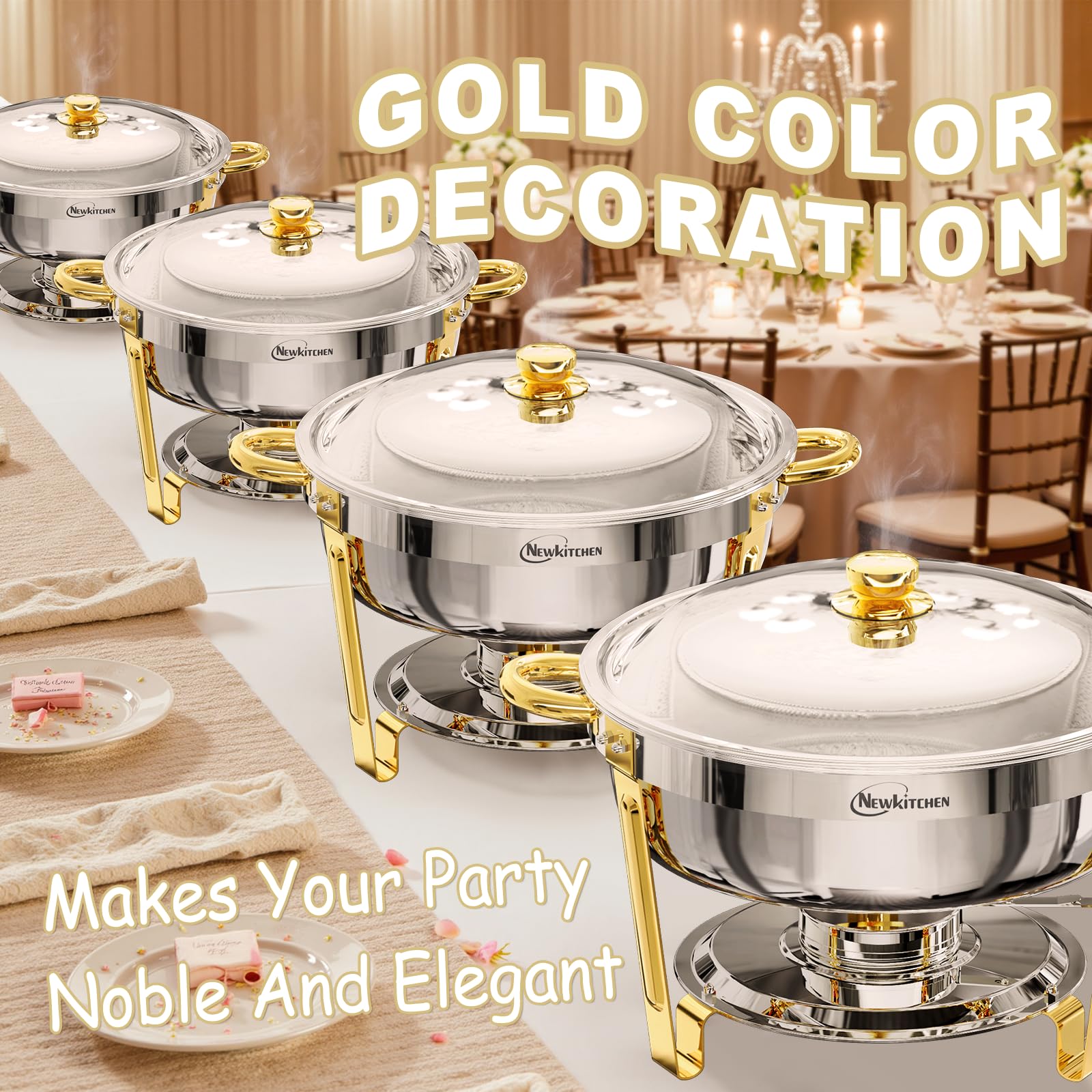 NEWKITCHEN acabado en oro y plata: añade elegancia a la mesa.