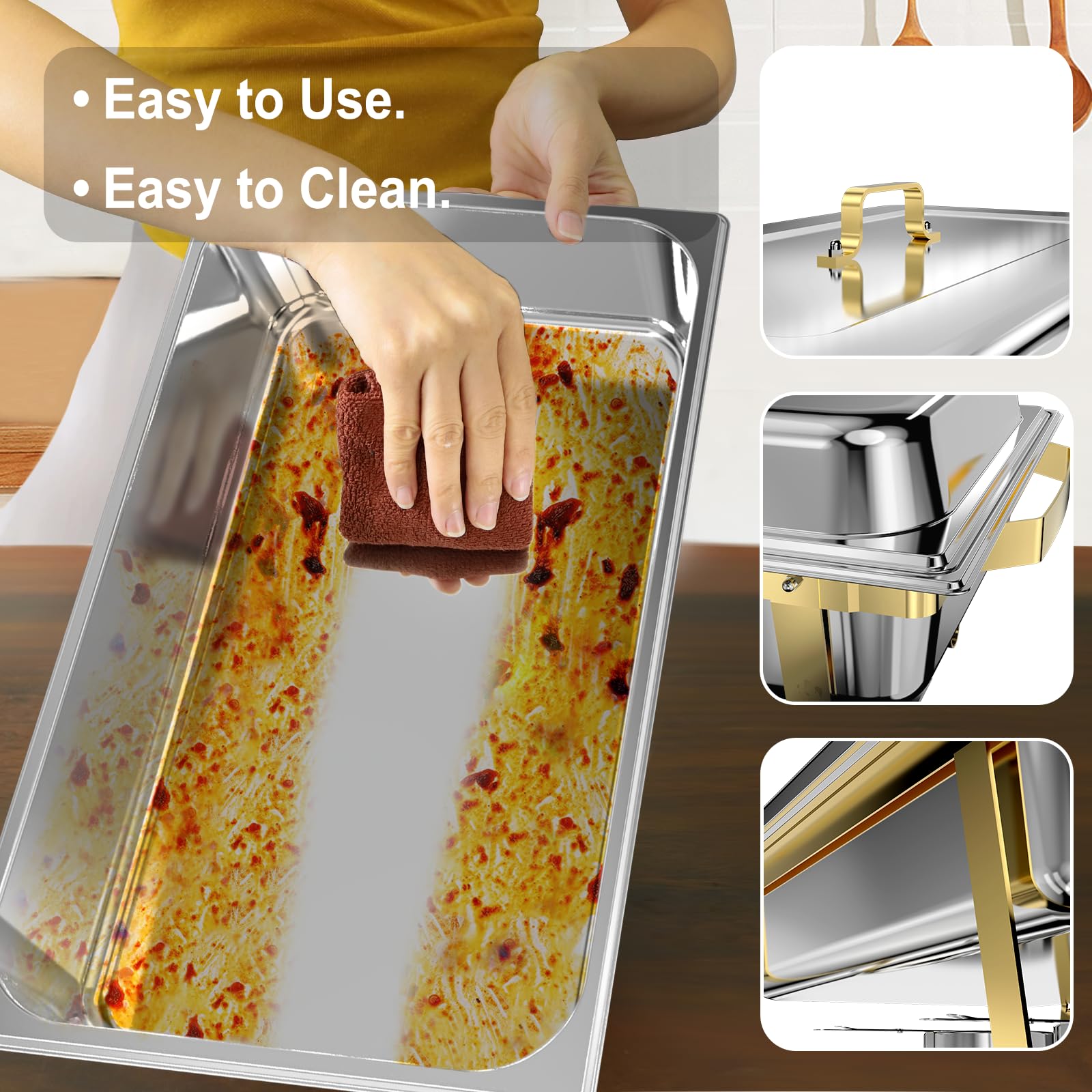 NEWKITCHEN apariencia elegante dorado y plata para impresionar invitados.