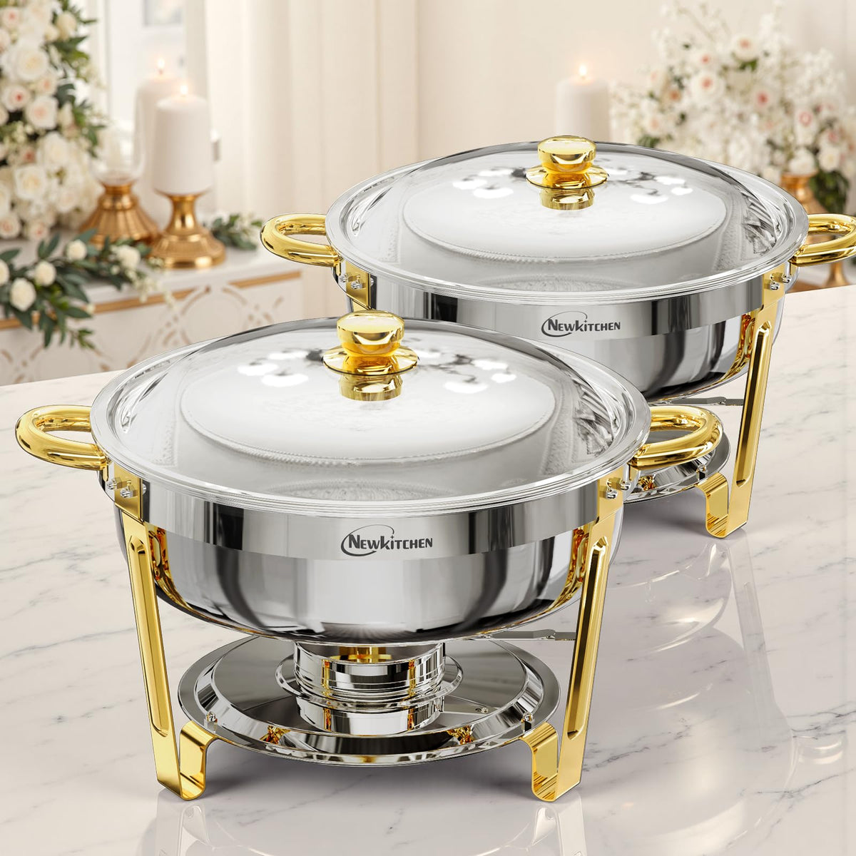 NEWKITCHEN bandeja buffet 6QT: mantiene los alimentos calientes durante el servicio.