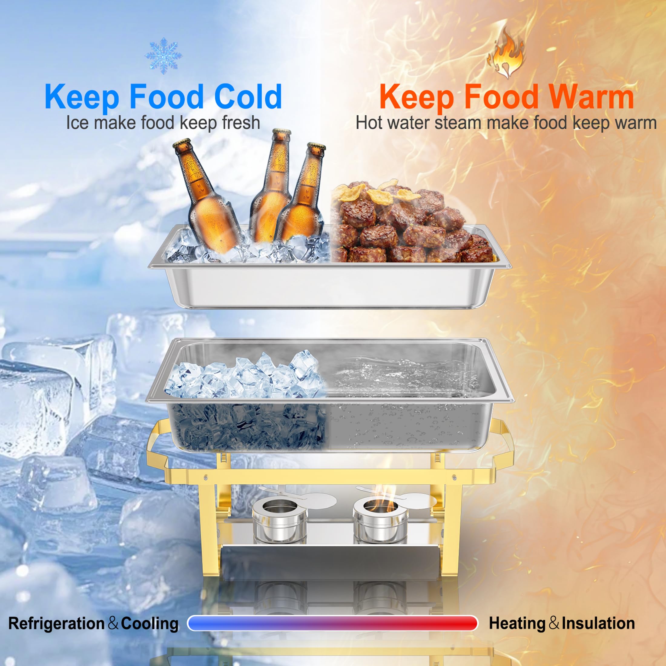 NEWKITCHEN control de temperatura en acero inoxidable mantiene la comida.