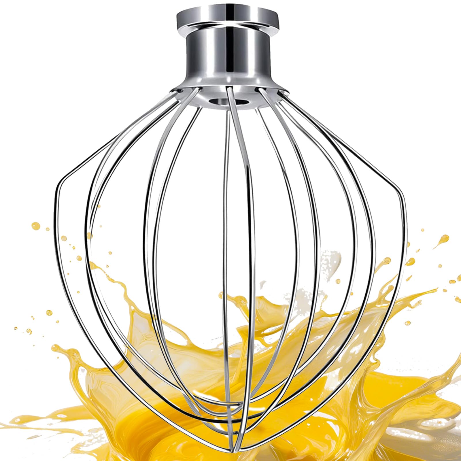 NewlyArt batidor de 6 hilos para KitchenAid, mejora la esponjosidad de la nata y crema