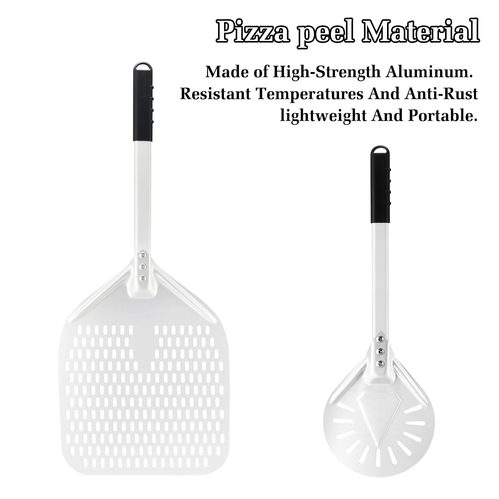 Newmeto pala perforada de 7 pulgadas facilita deslizar pizzas sin pegar.