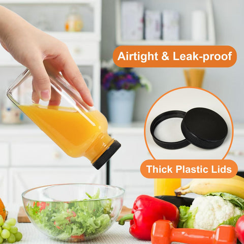 NEWMIAO botellas vidrio 250ml para licuados y jugos, fácil de limpiar