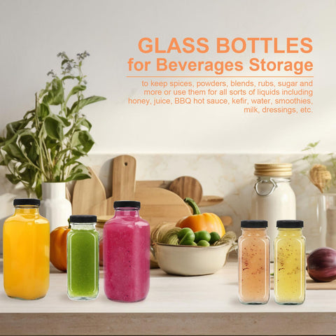 NEWMIAO botella de vidrio uso multifuncional para jugos y salsas
