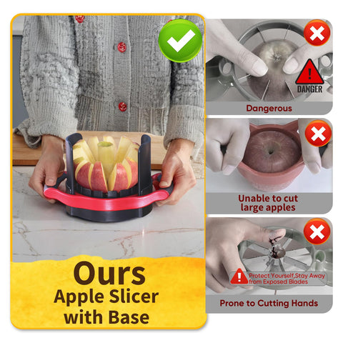 Newness cortador de manzanas con base integrada para corte completo.