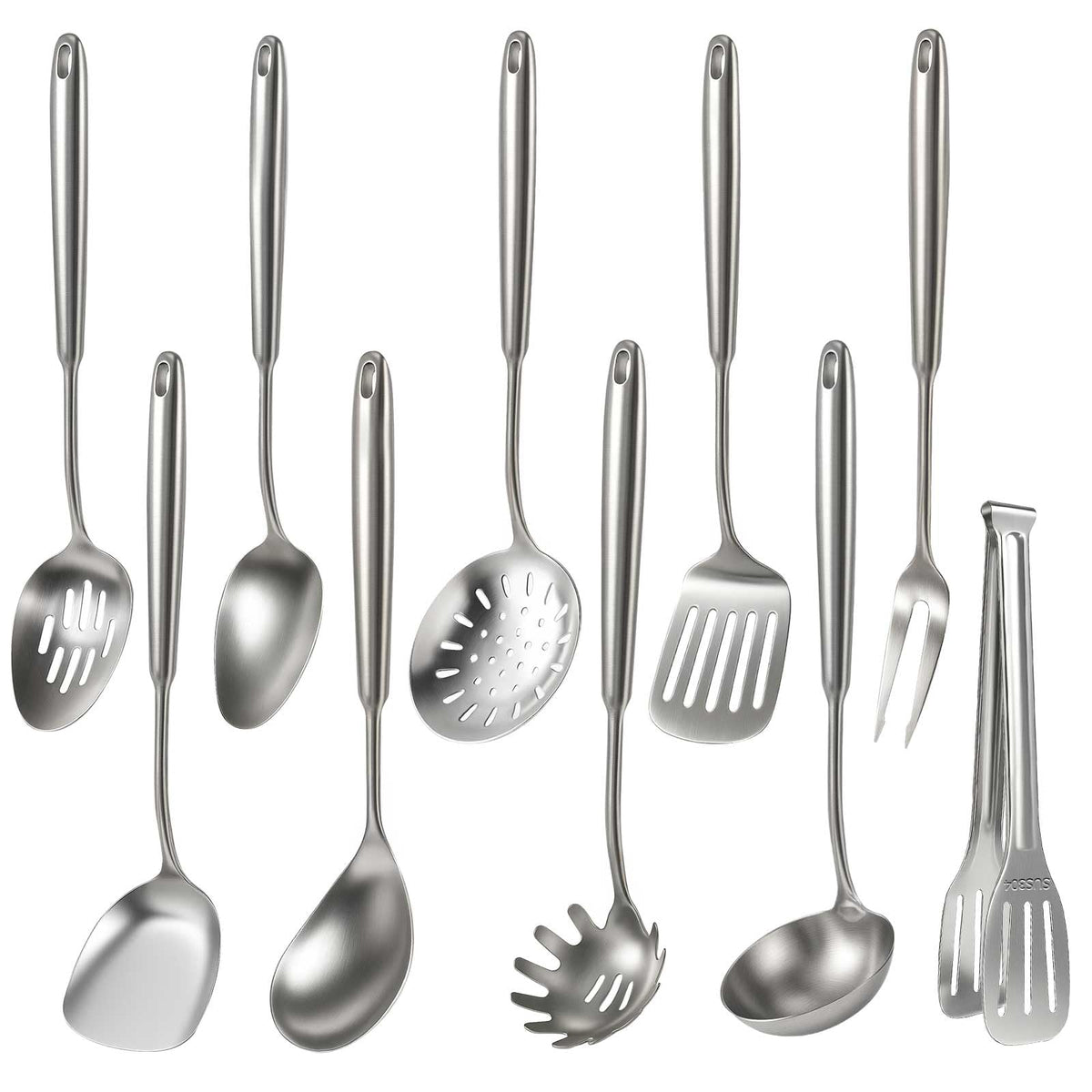 Newness set de utensilios cocina 304 acero inoxidable para uso diario duradero y fácil de limpiar.
