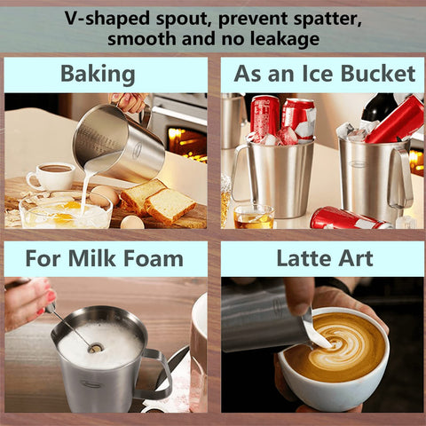 Taza medidora Newness con escala de tazas desde 1/4 hasta 8 para recetas.