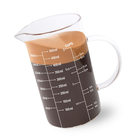 Newness taza medidora de vidrio con asa para lectura clara en cocina diaria.