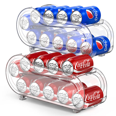 NEWNUBI organizador-latas auto-rodante para frigorífico facilita acceso rápido.