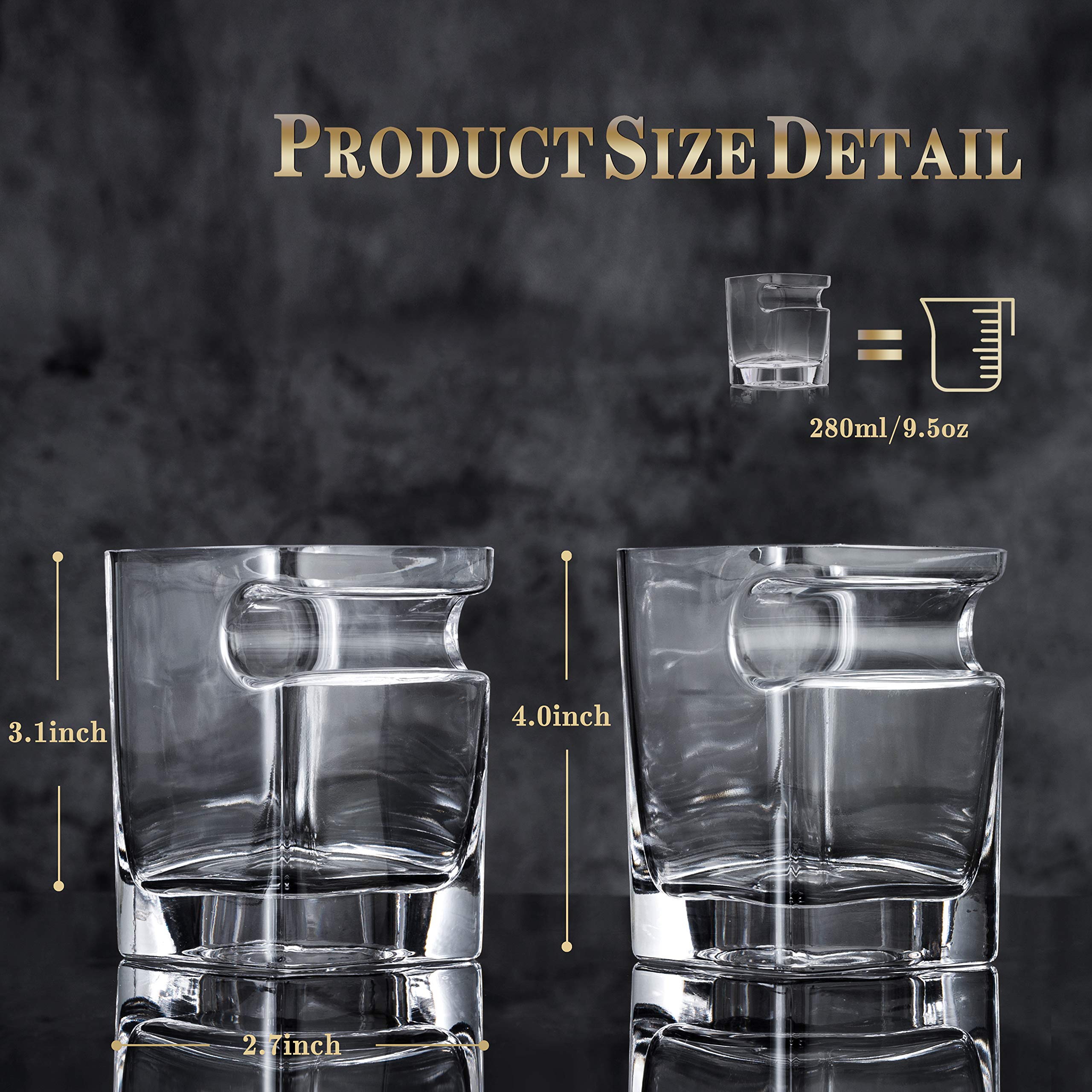 YouYah vaso whisky con cristal sin plomo y base estable.