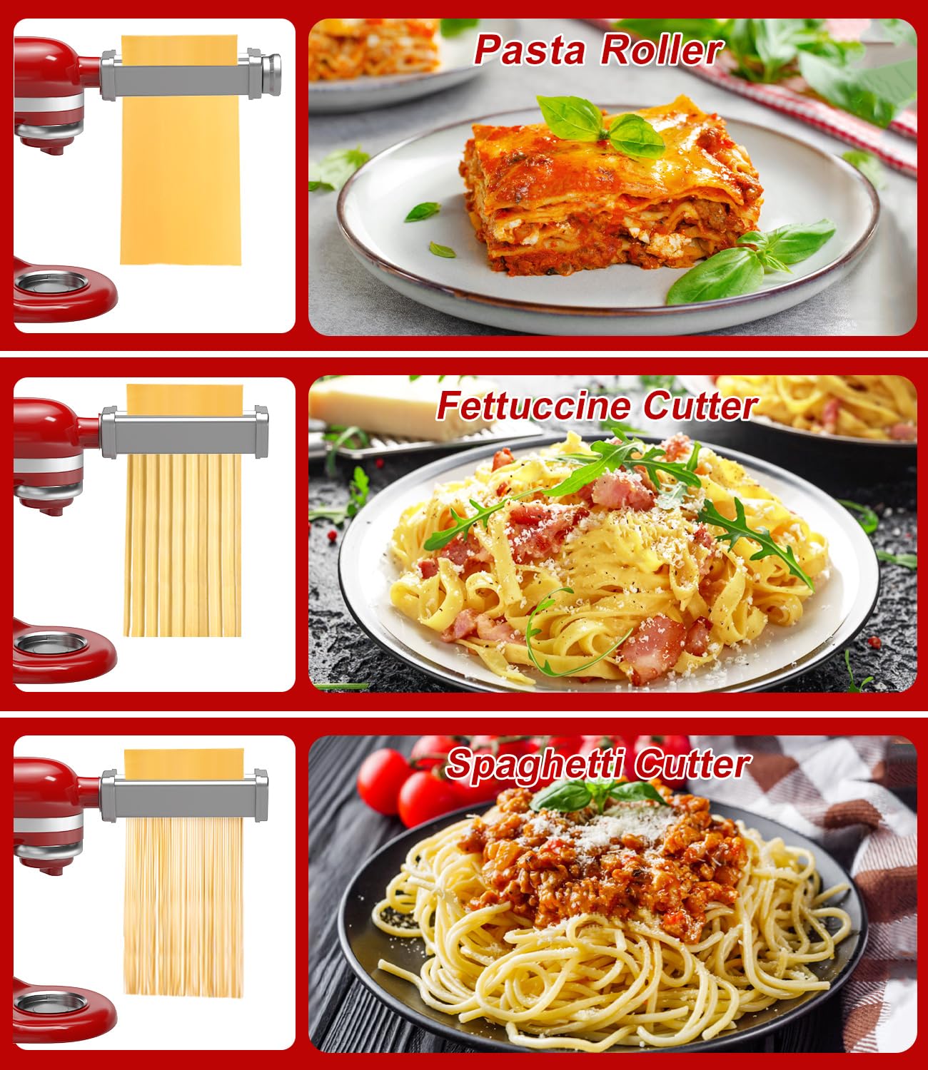 NEWSETS cortador fettuccine para tiras de pasta casera