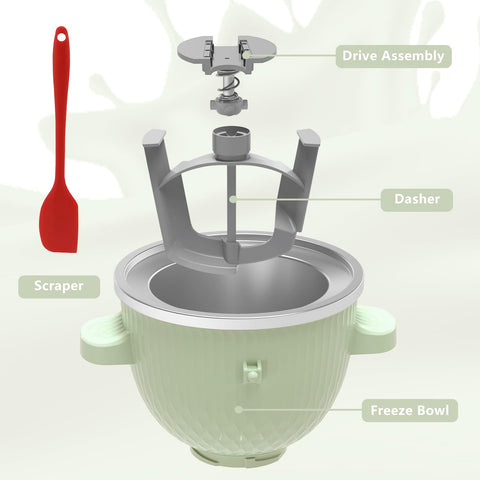 NEWSETS dasher verde claro para batir helado con KitchenAid