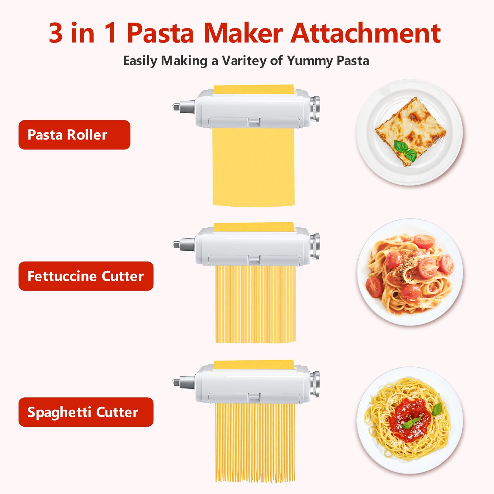 NEWSETS pasta 3 en 1 cortador fettuccine: tiras listas para hervir.