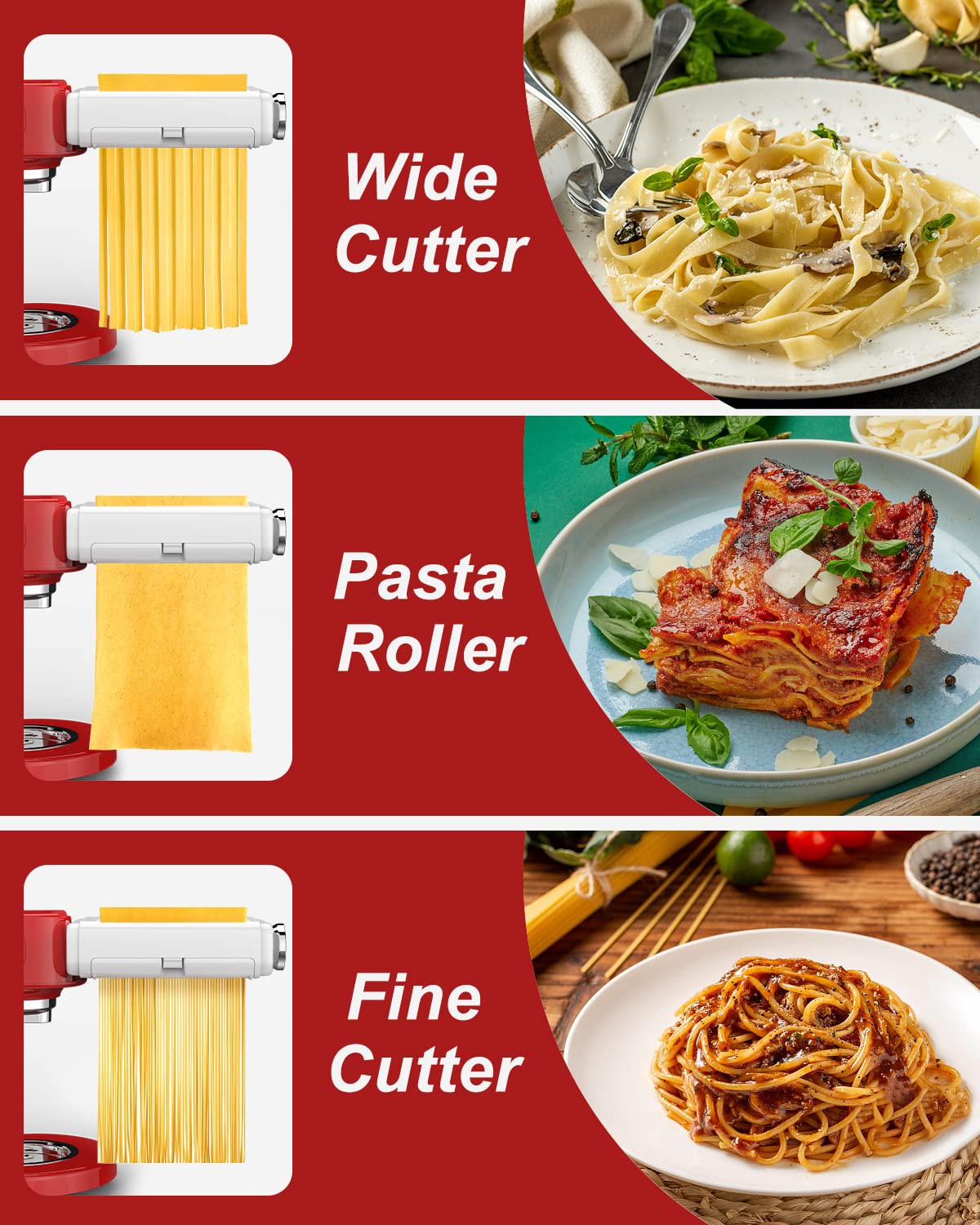 NEWSETS rodillo masa para pasta estirando láminas suaves