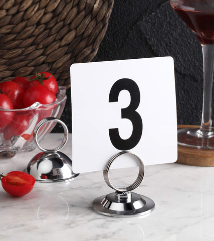 New Star Foodservice 23367 diseño compacto portatarjetas para uso diario en eventos.