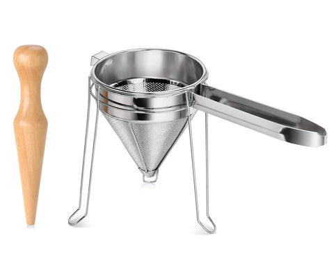 New Star Foodservice 42566: colador chino de 7 pulgadas con malla fina para salsas claras.