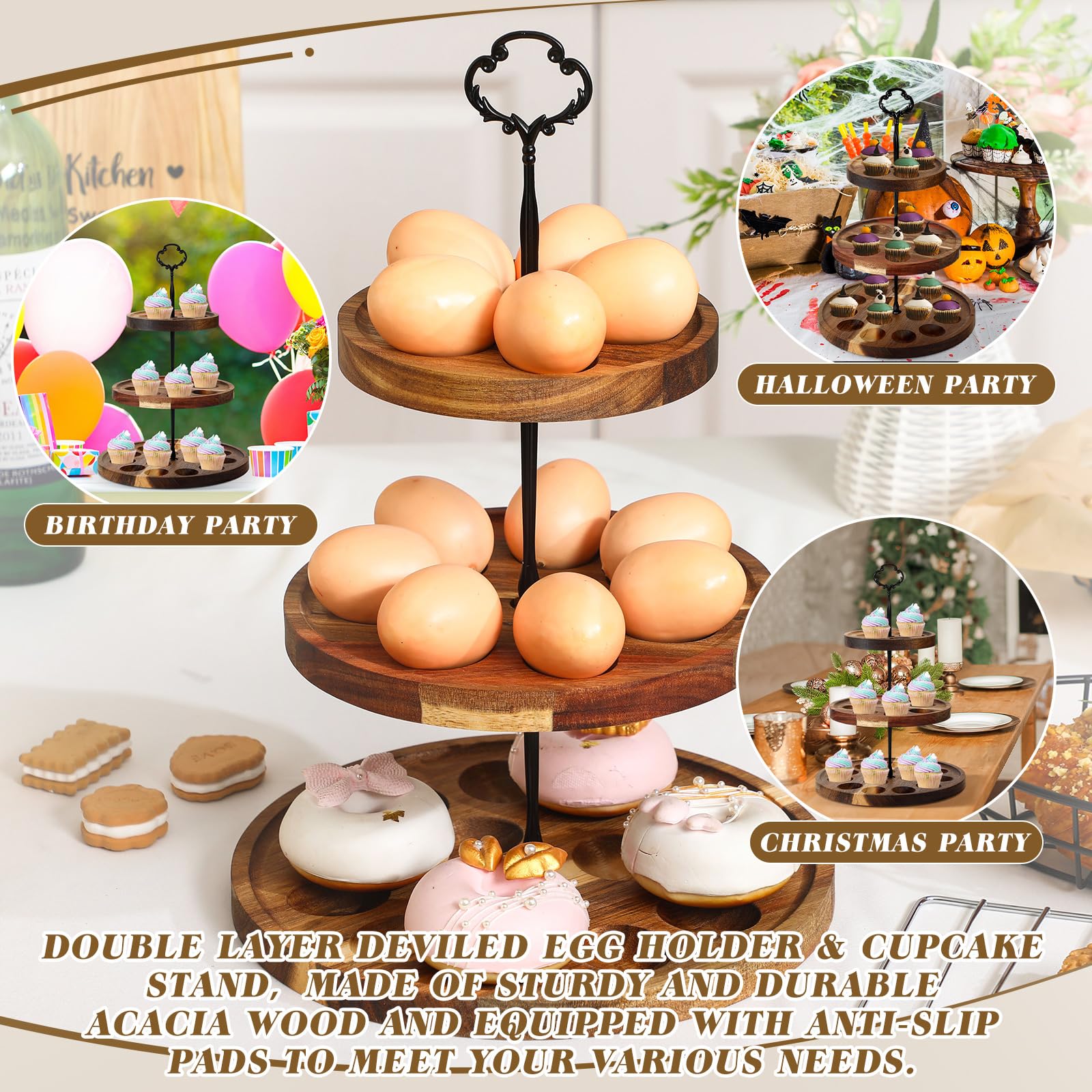 Bandeja Newtay para servir aperitivos, quesos y postres en eventos