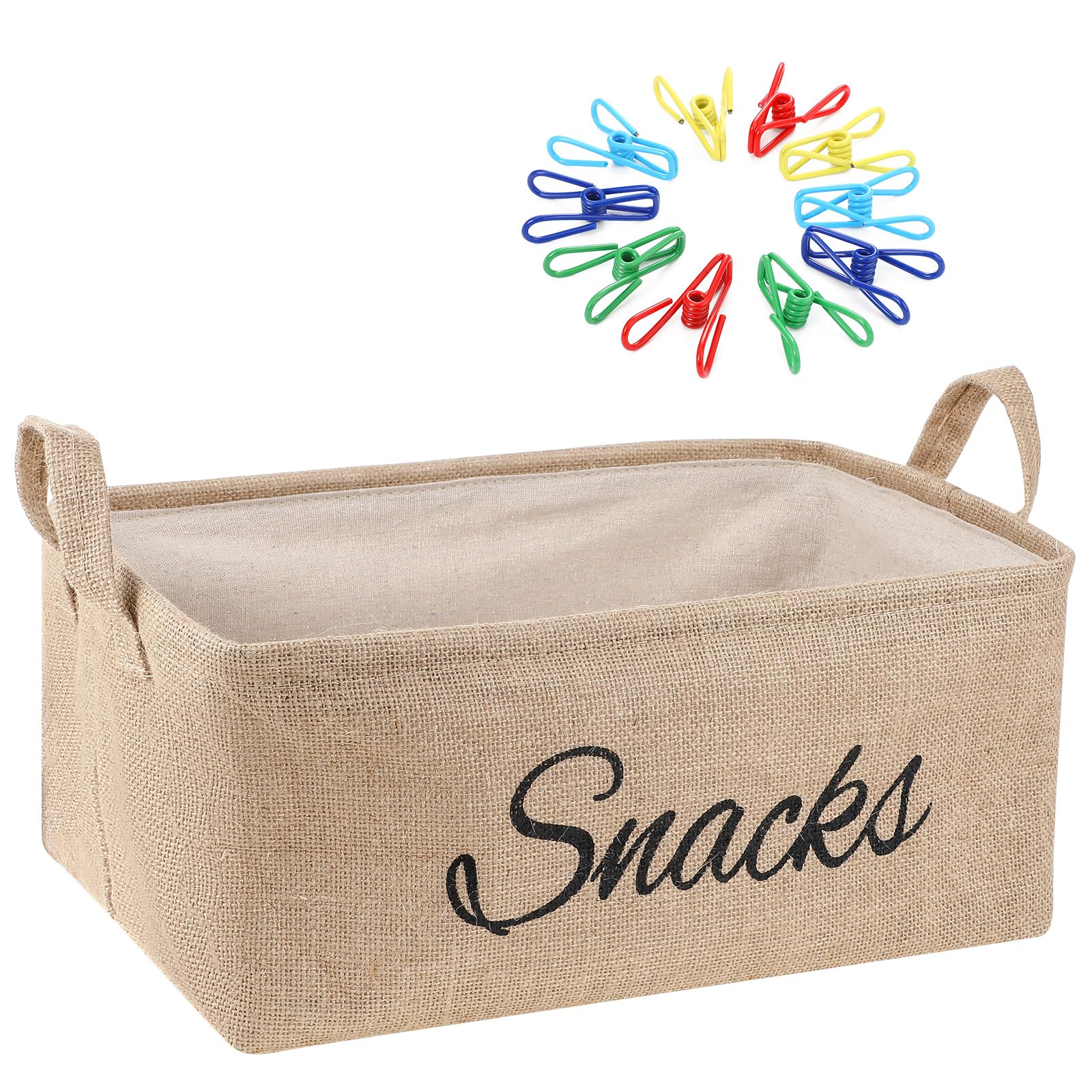 Newtay canasta snack de arpillera khaki para ordenar aperitivos y golosinas