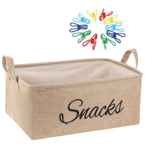 Newtay canasta snack de arpillera khaki para ordenar aperitivos y golosinas