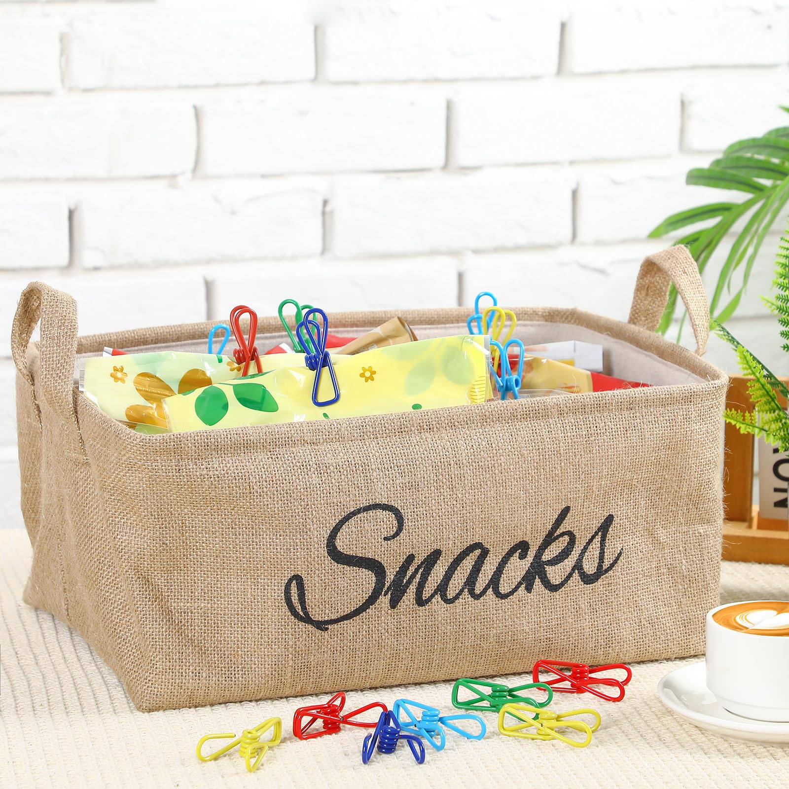 Newtay diseño rústico de arpillera para organizar snacks en la cocina