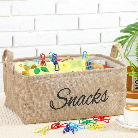 Newtay diseño rústico de arpillera para organizar snacks en la cocina