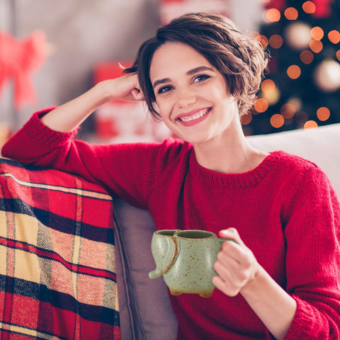 Newtay diseño elefante en taza, toque único para la mesa