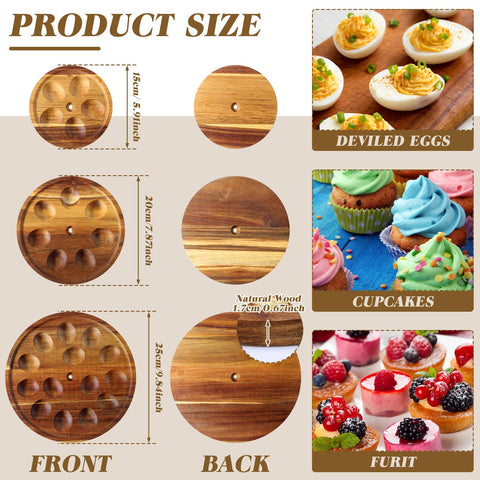 Newtay bandeja reversible de madera para huevos rellenos y usos múltiples