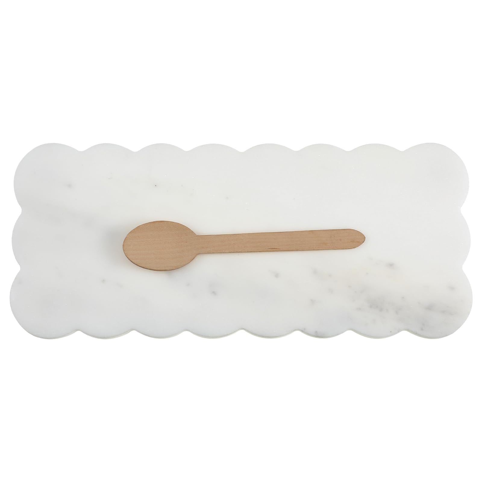 Newtay tabla de mármol blanco con bordes escallados y pies antideslizantes para seguridad en la cocina.