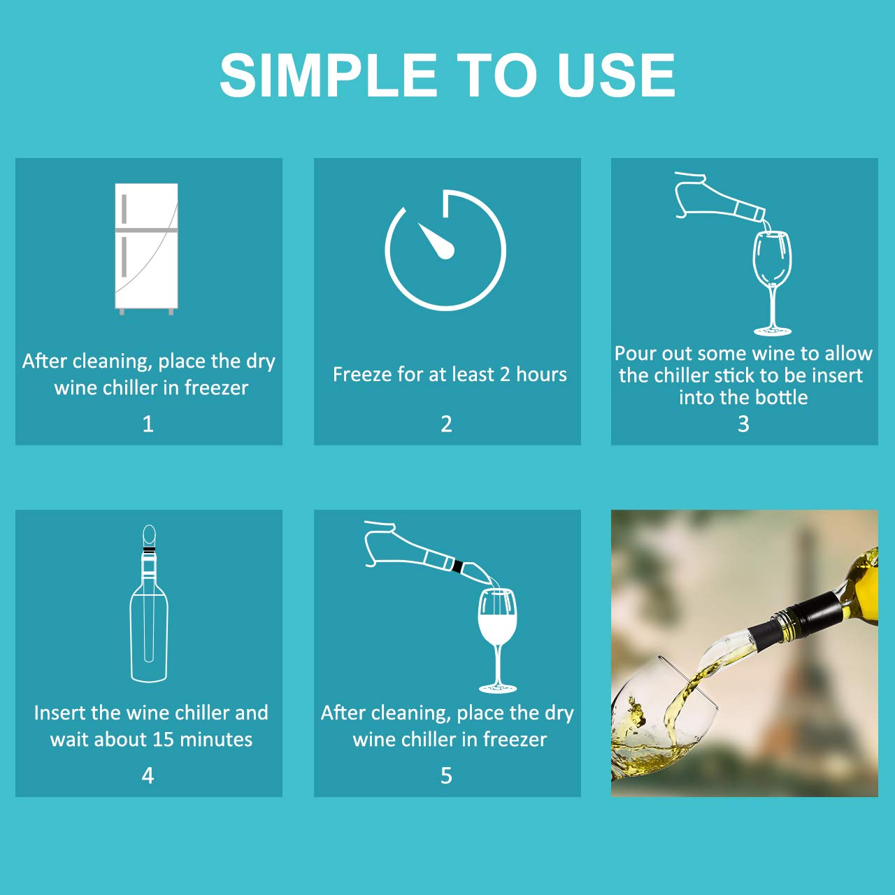 Newward enfriador de vino en acero inoxidable mantiene la copa fría