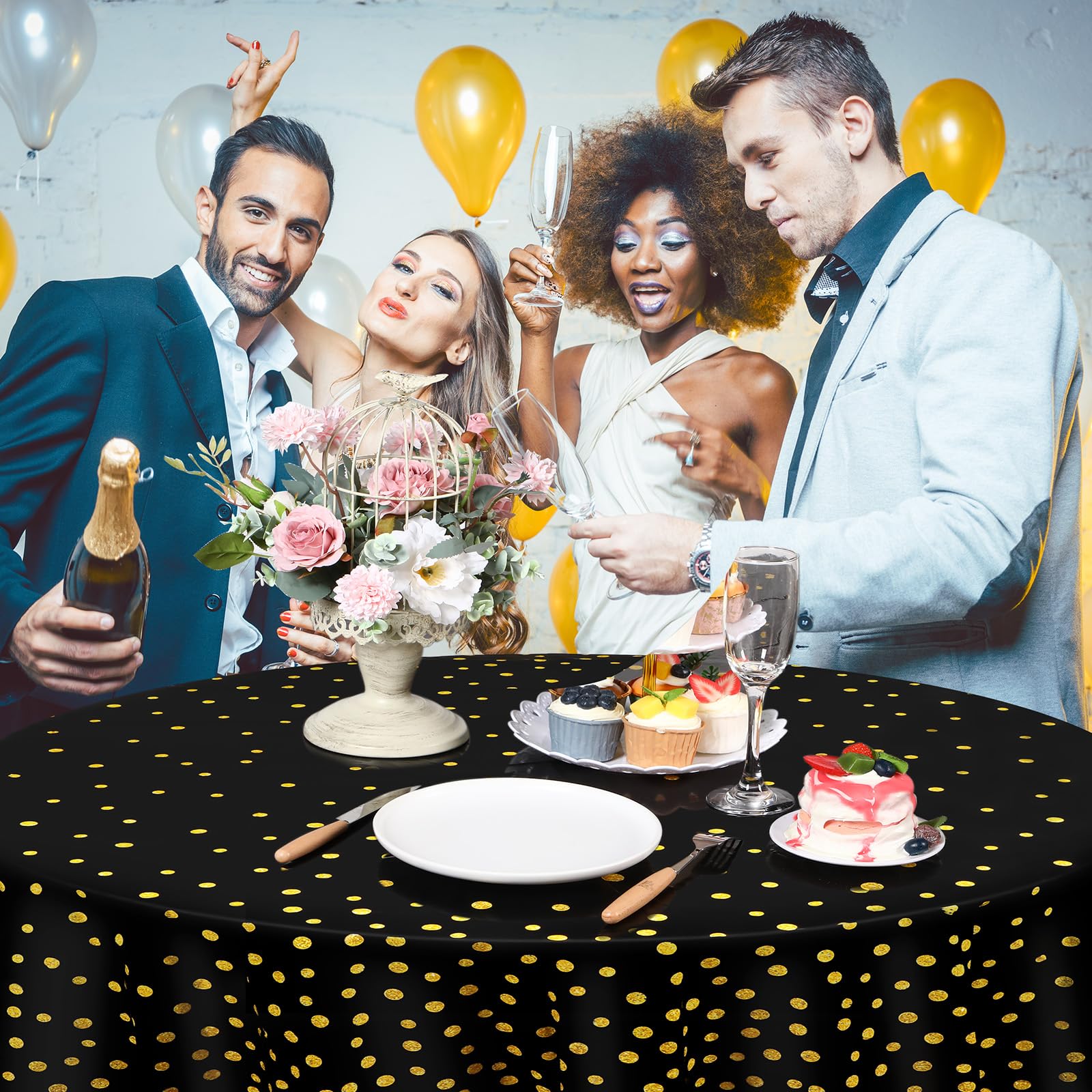 Ambiente festivo con mantel Newwiee para bodas y fiestas