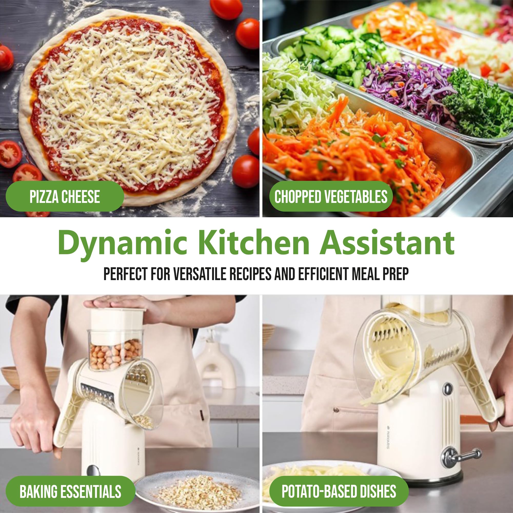 NEXILO 5 cuchillas intercambiables para rallar queso y verduras rápidamente