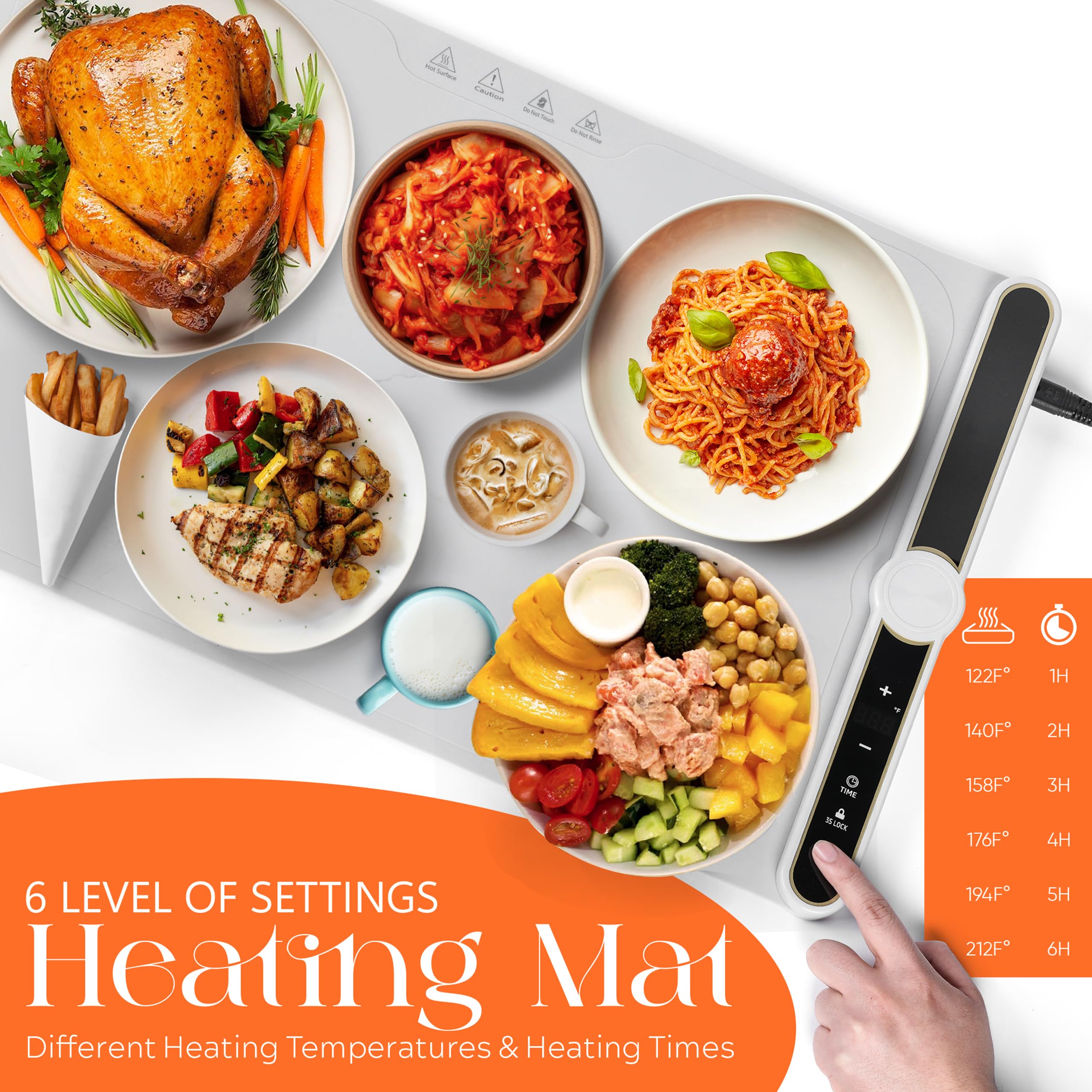 Nexo Kitchen Manta Calentadora: calor rápido y uniforme para mantener platos calientes.