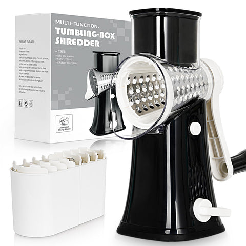 Rallador Nexsujo 5 en 1 con manivela para quesos y vegetales