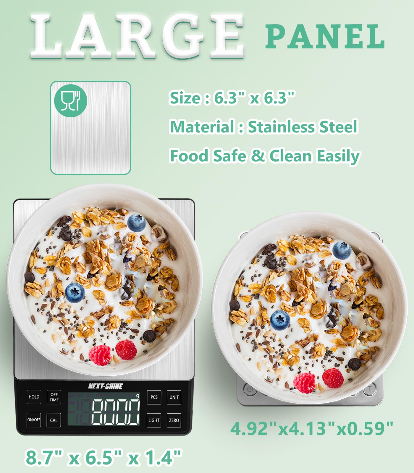 Pantalla LCD clara de NEXT-SHINE para lectura rápida en la cocina