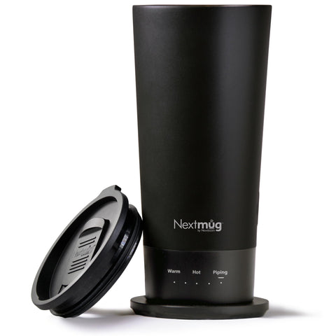 Nextmug Go con control de temperatura en acción para viajes sin enfriarse
