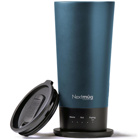 Nextmug Go con diseño azul pizarra, ideal para uso diario en movimiento.