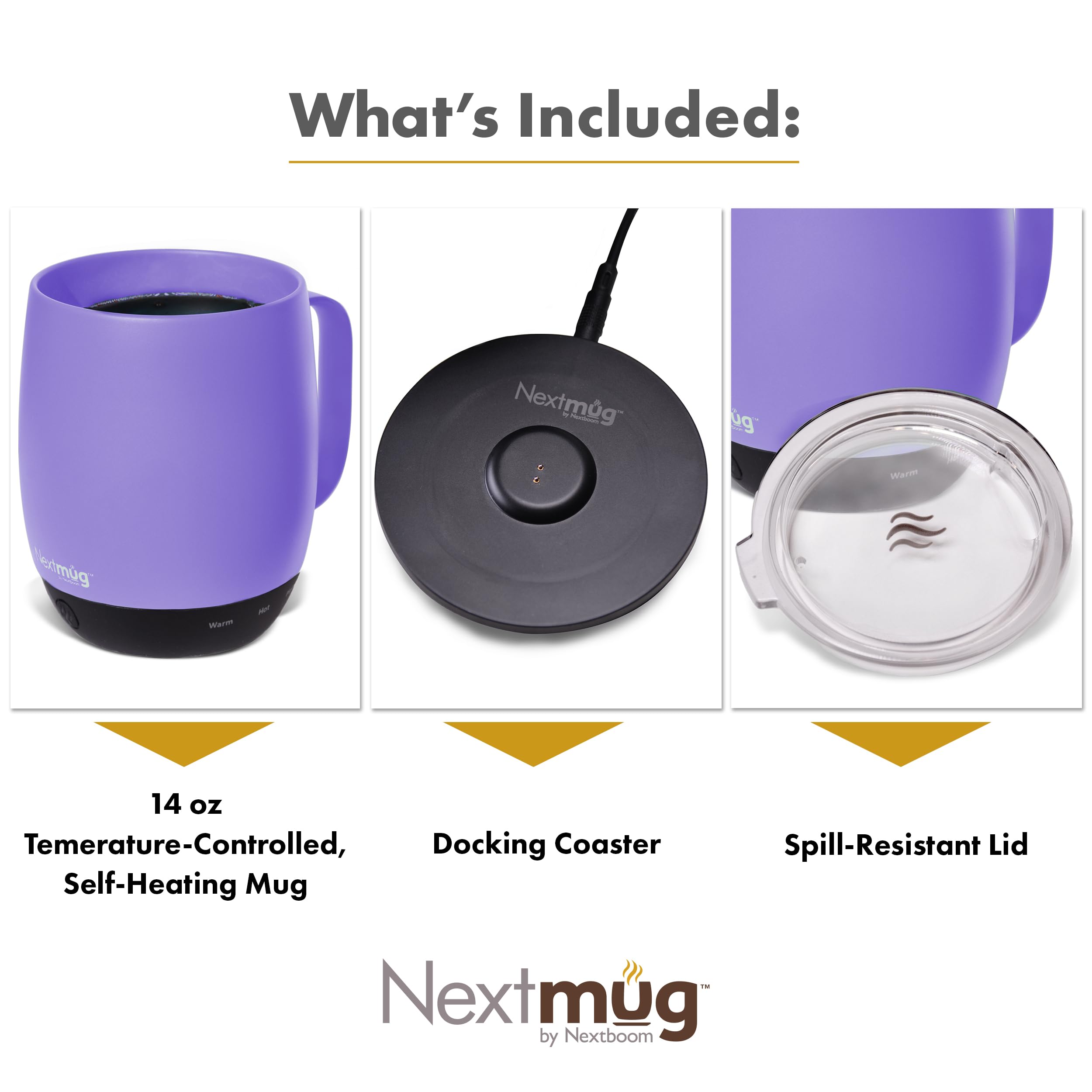 Nextmug muestra iluminación de batería y temperatura en tiempo real.