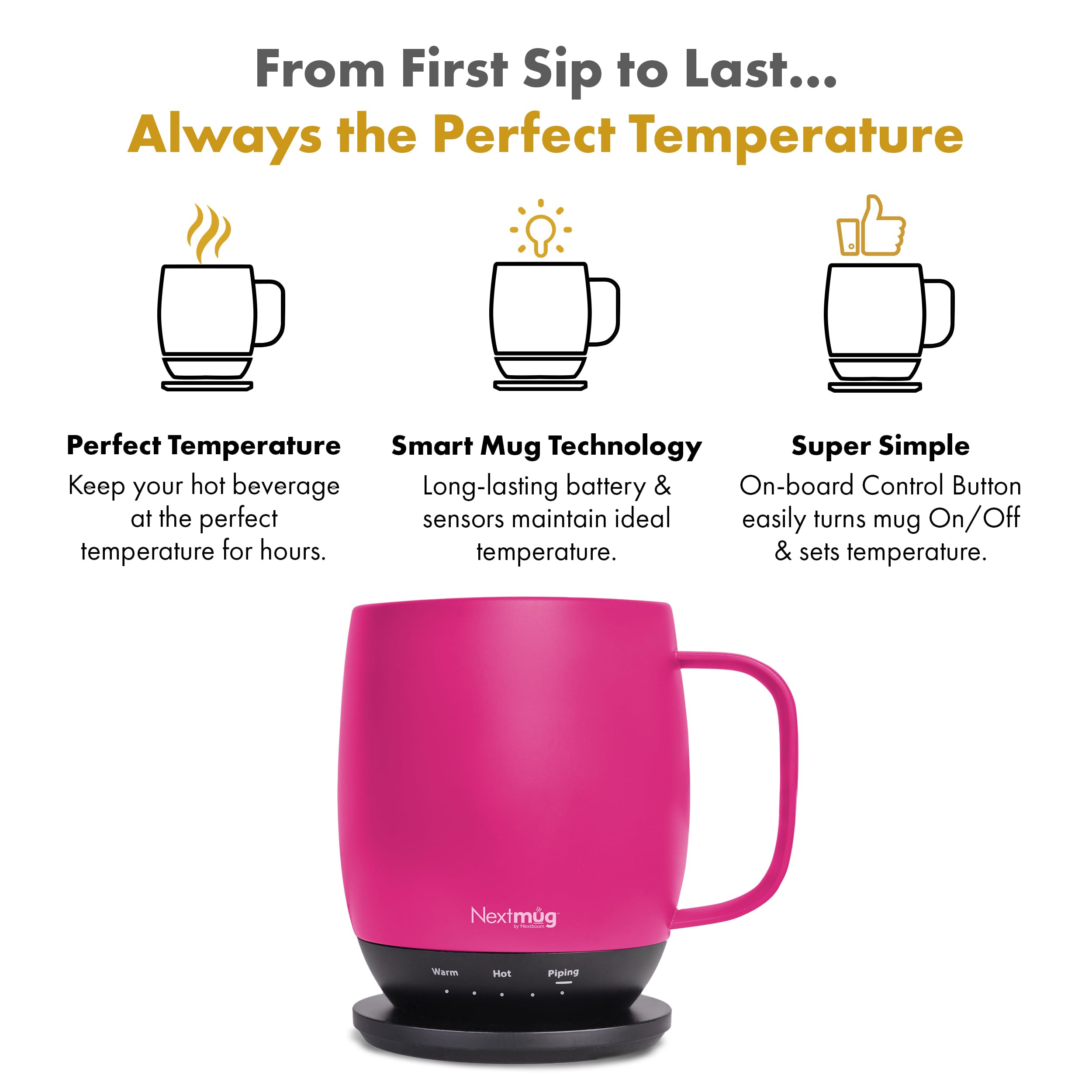Nextmug: luces LED indican batería y temperatura en tiempo real