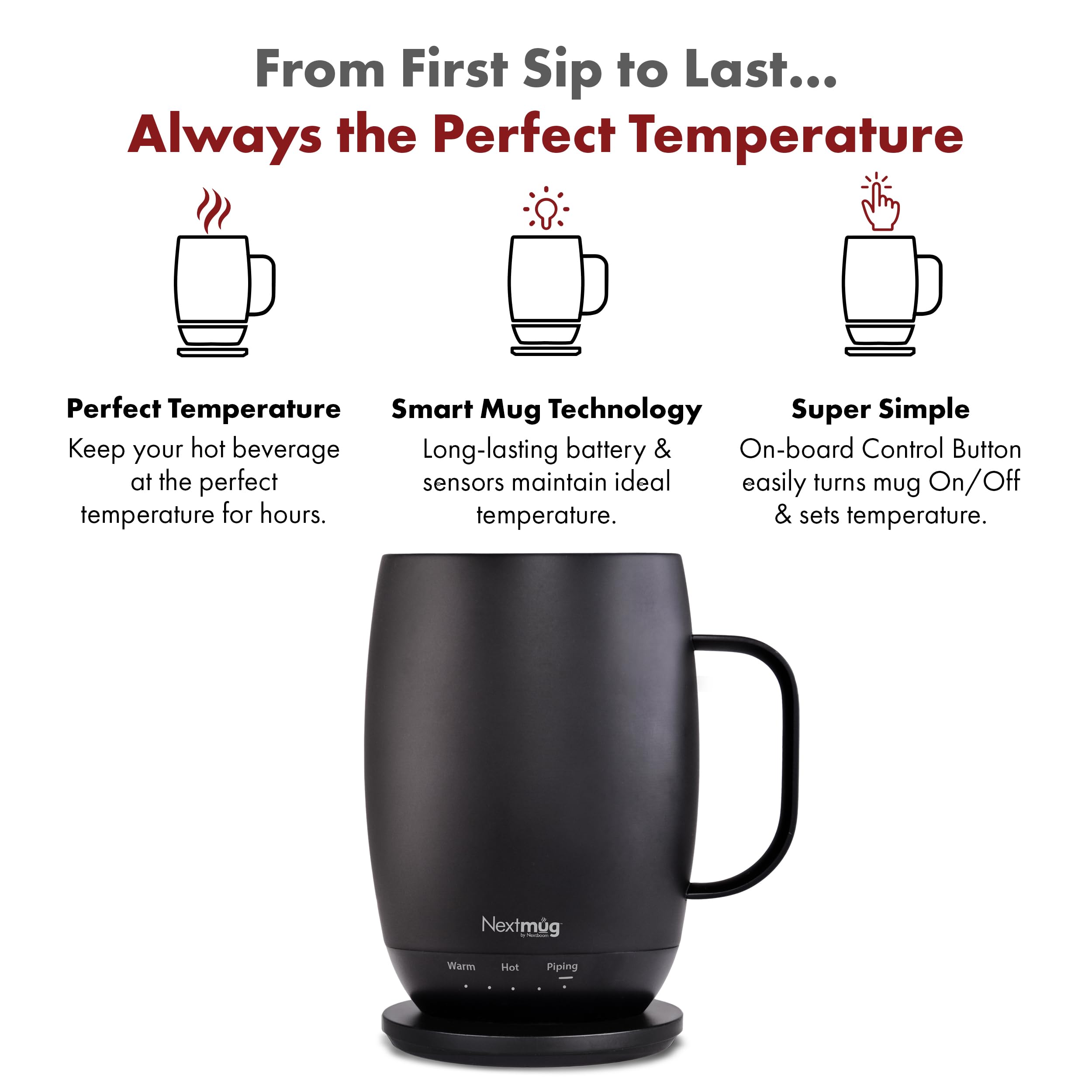 Tapa a prueba de derrames para viaje seguro con Nextmug Plus