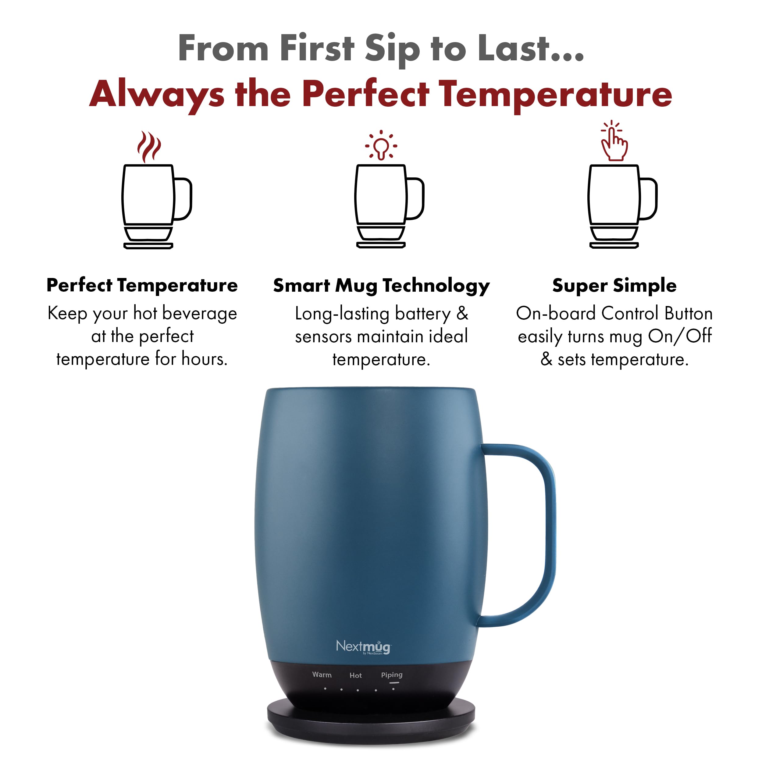 Tapa resistente a derrames de Nextmug Plus para viajes seguros