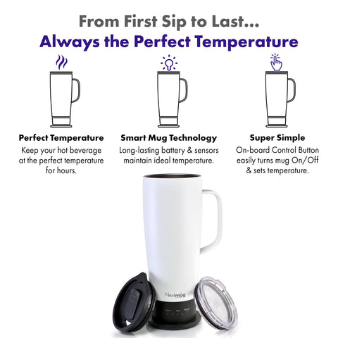 Nextmug Ultra ofrece batería de larga duración para horas de calor.