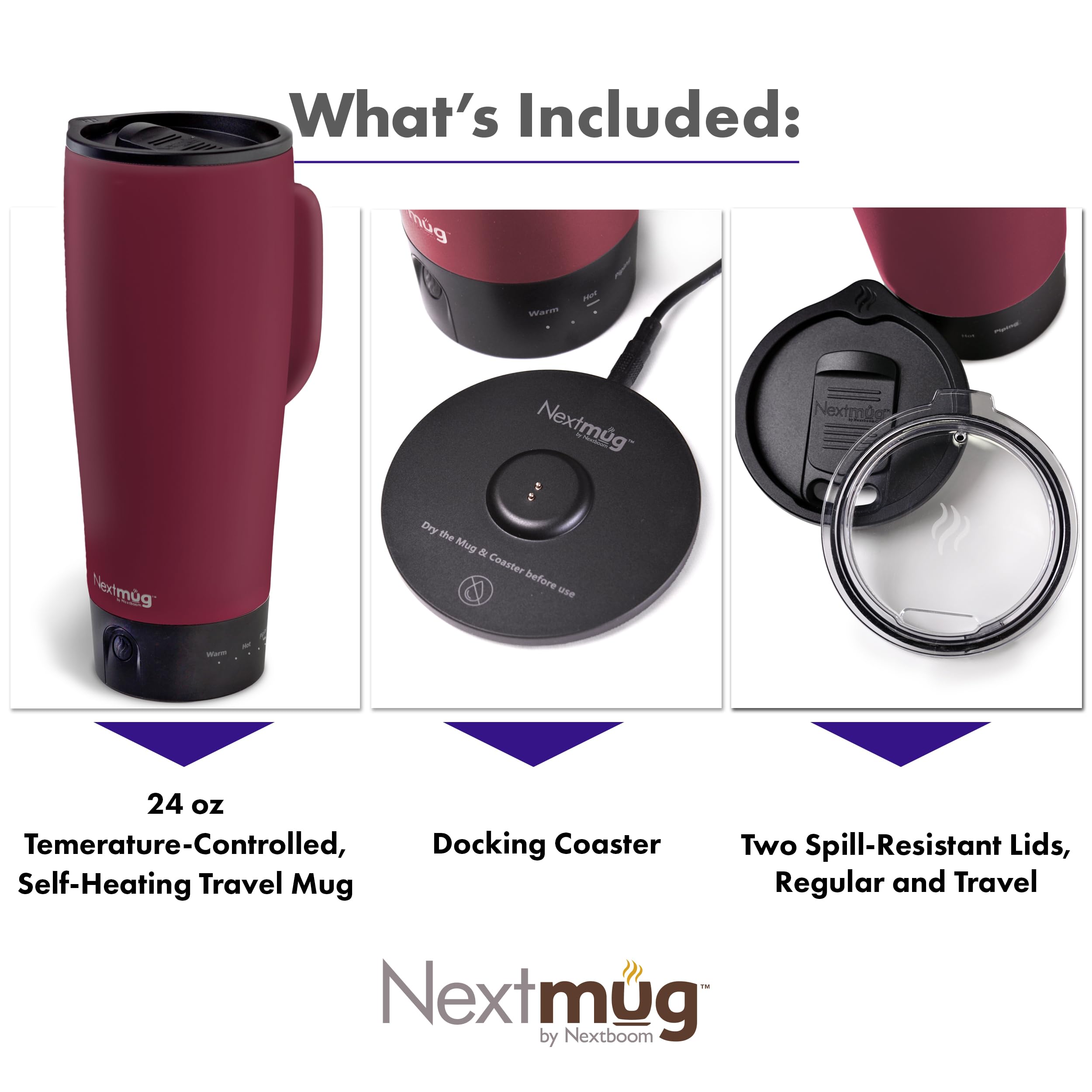 Nextmug Ultra muestra batería y temperatura para planificar pausas.
