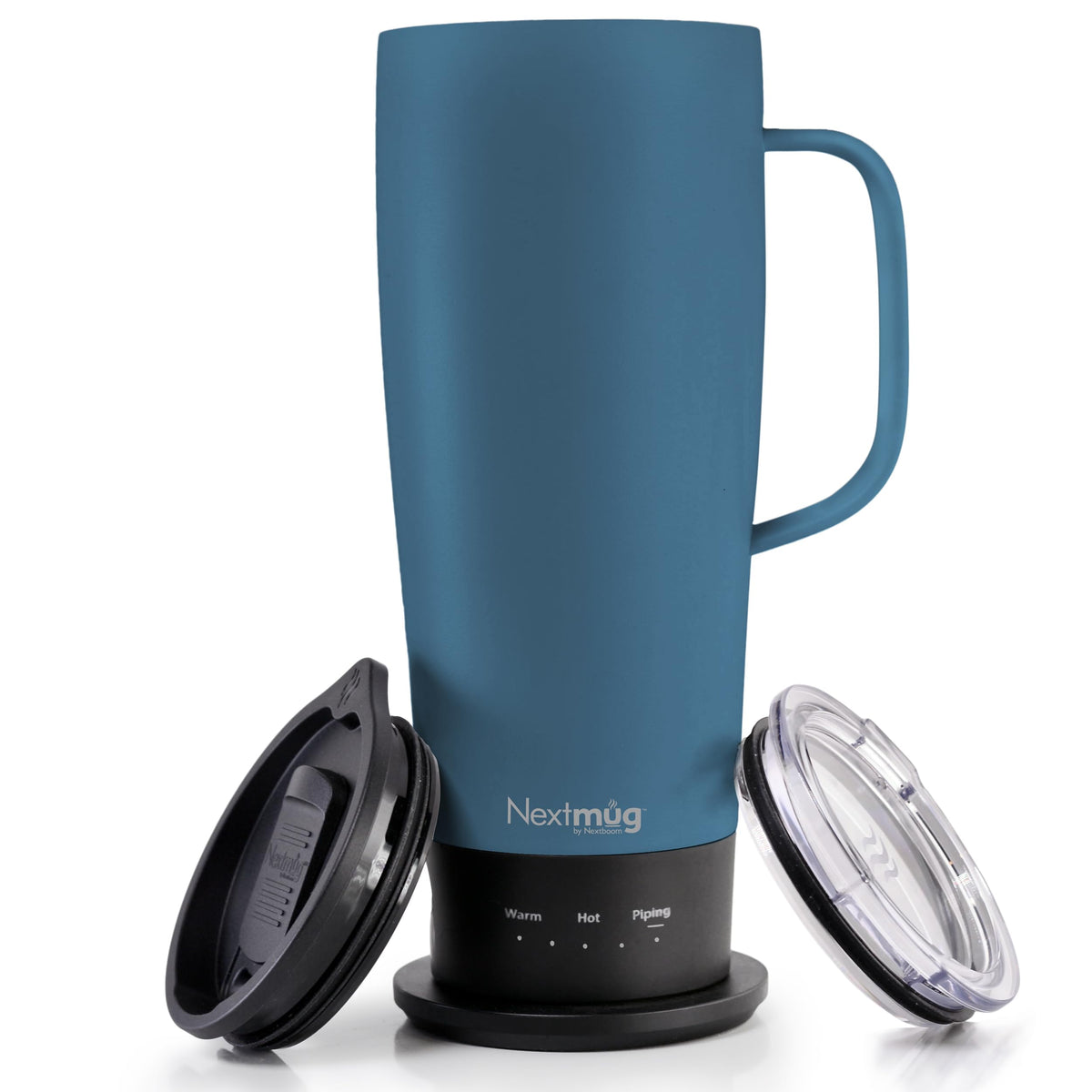 Nextmug Ultra en azul pizarra mantiene la bebida a temperatura estable durante el viaje